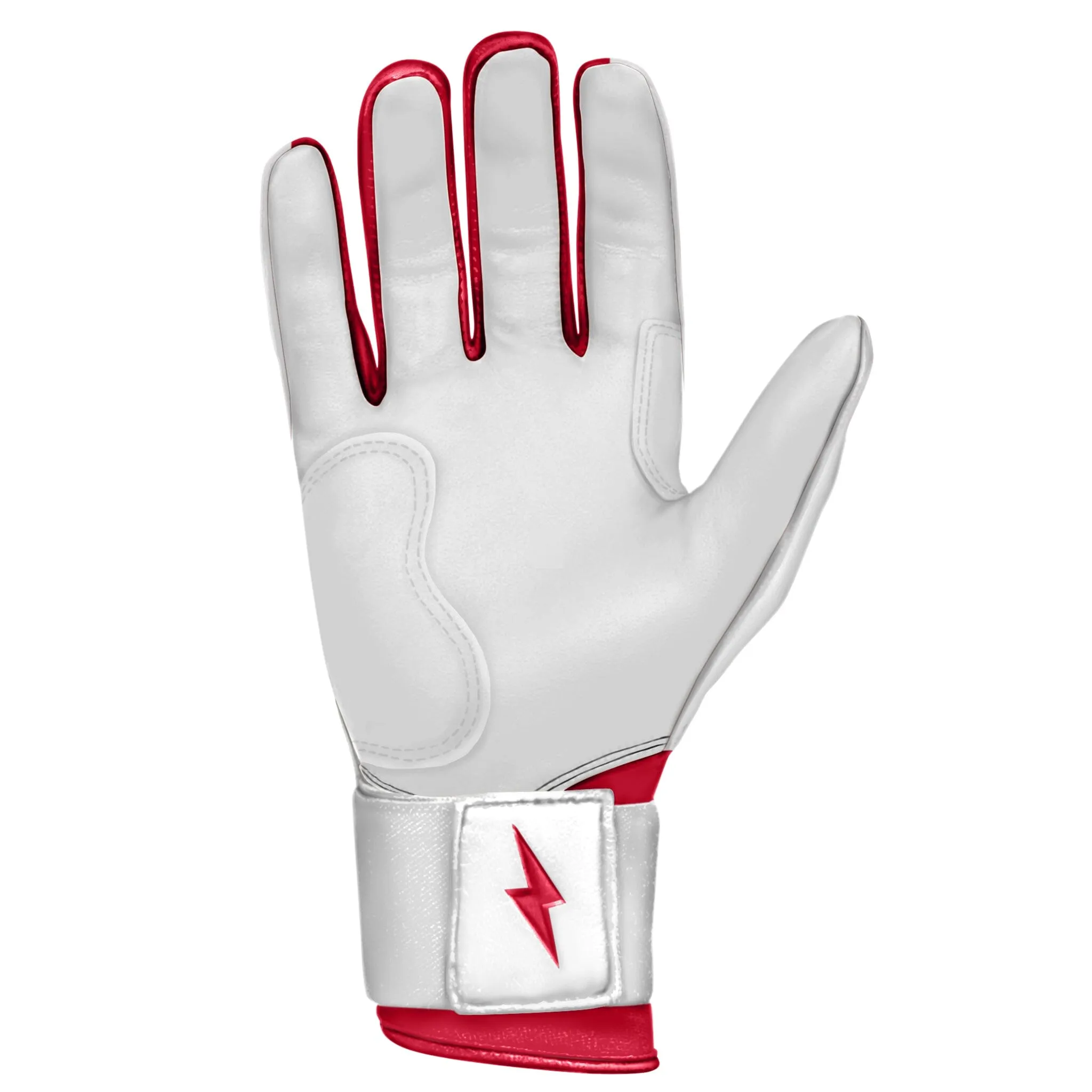 PREMIUM PRO CHROME Series Long Cuff Batting Gloves | RED