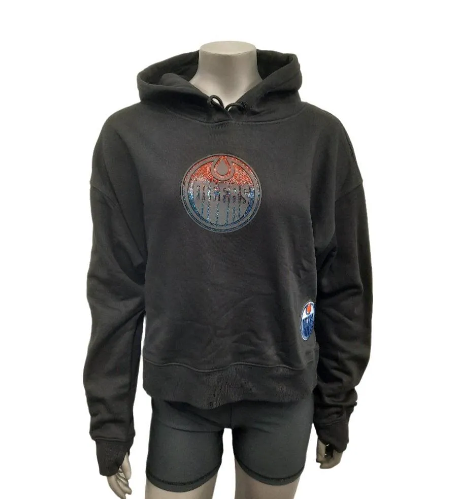 Pro Standard NHL Women's Edmonton Oilers Jewel Oversized Cropped Hoodie