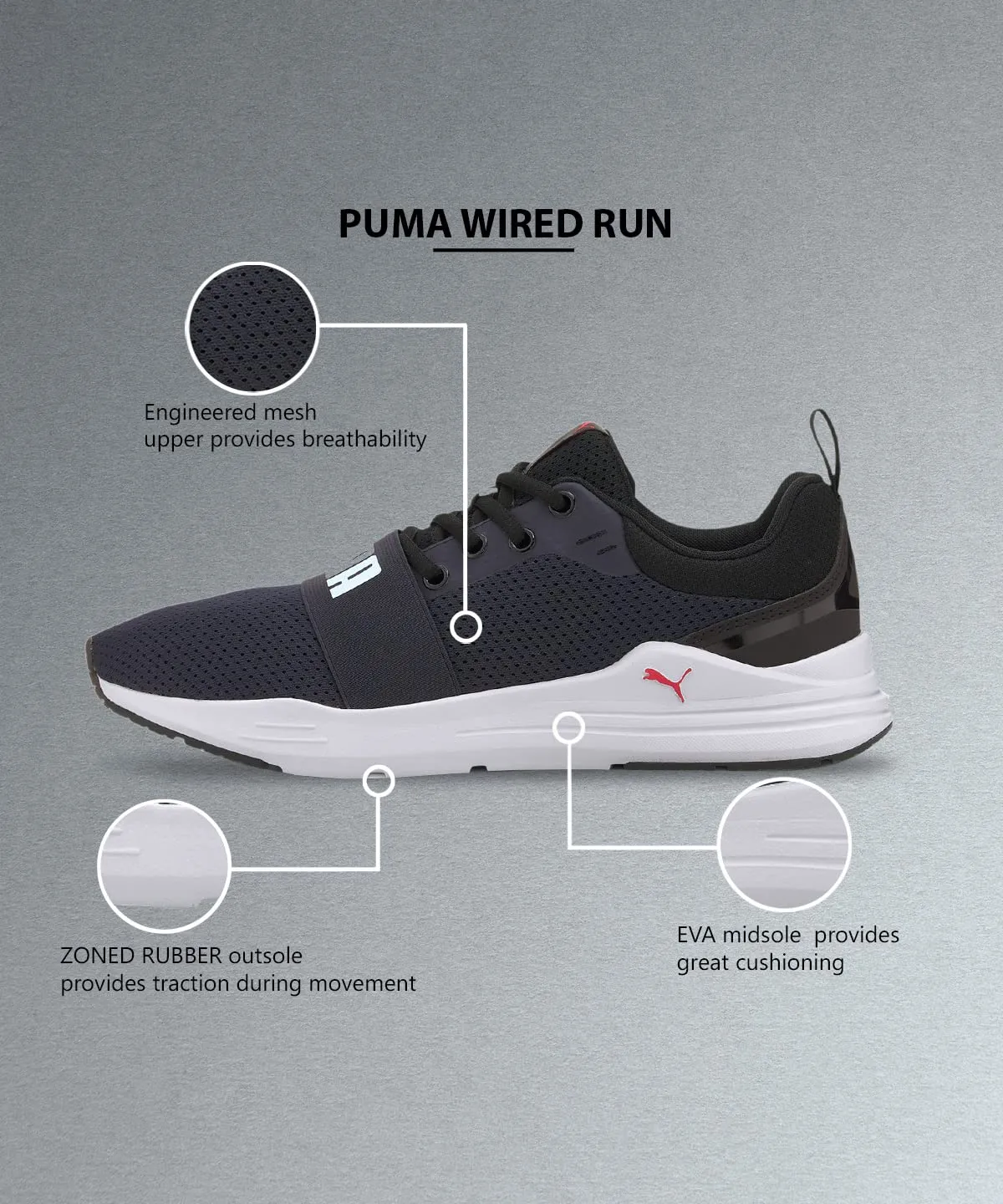 Puma Unisex Adult Wired Run Peacoat White Walking Shoe-7 Kids UK (37301503)