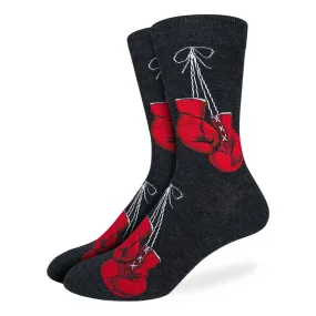 "Boxing Gloves" Cotton Crew Socks by Good Luck Sock