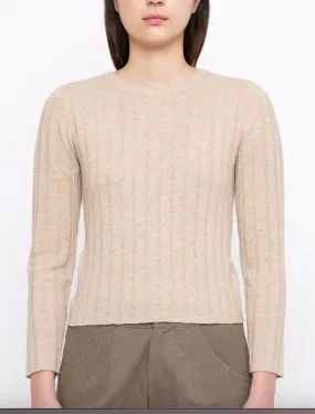 Ribbed Desert Sand Yak Long Sleeve Sweater