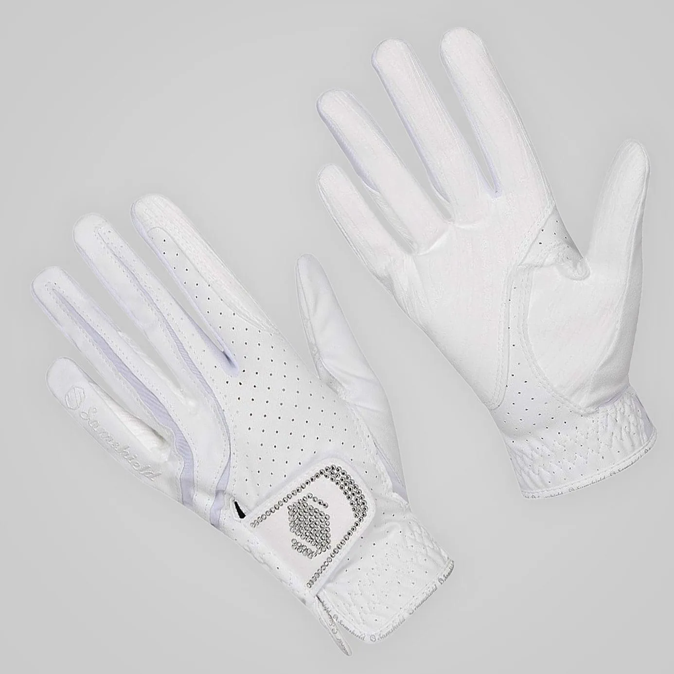 Samshield V-Skin Swarovski Crystal Riding Gloves - White/Clear