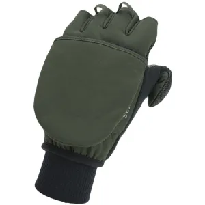 SEALSKINZ WALPOLE WINDPROOF COLD WEATHER CONVERTIBLE MITT: OLIVE/BLACK