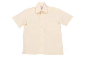 Shortsleeve Raised Collar Shirt - Cream