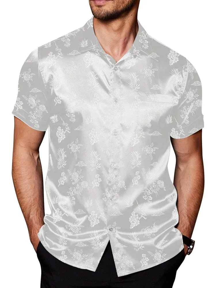 Silk Satin Jacquard Shirt (US Only)