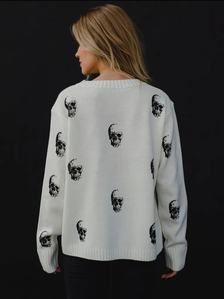 Skull Sweater - Cream