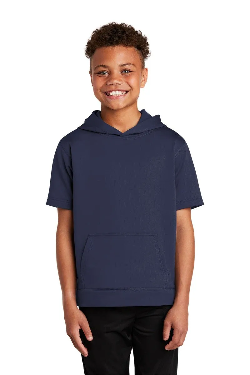 Sport-Tek YST251: Youth Sport-Wick Fleece Short Sleeve Hooded Pullover