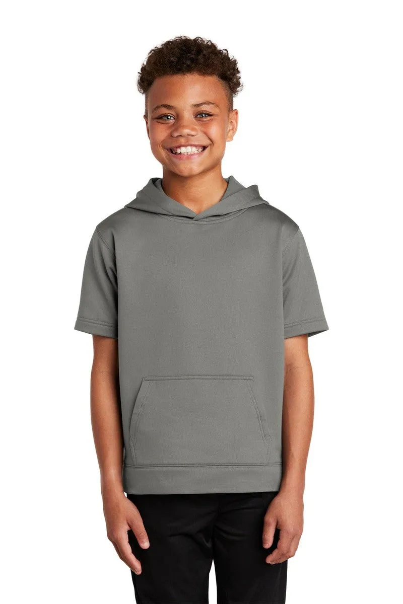 Sport-Tek YST251: Youth Sport-Wick Fleece Short Sleeve Hooded Pullover