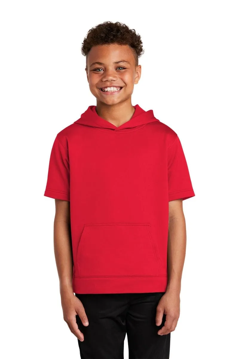 Sport-Tek YST251: Youth Sport-Wick Fleece Short Sleeve Hooded Pullover