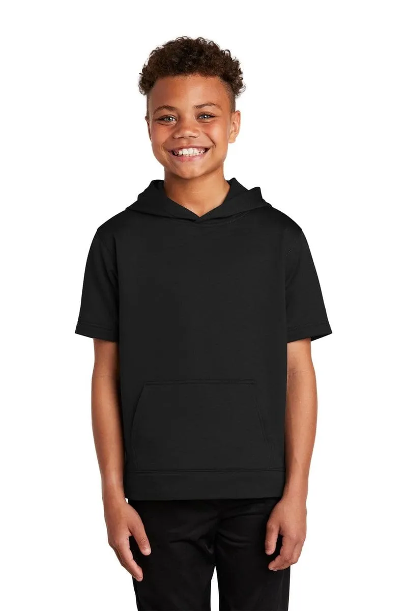 Sport-Tek YST251: Youth Sport-Wick Fleece Short Sleeve Hooded Pullover