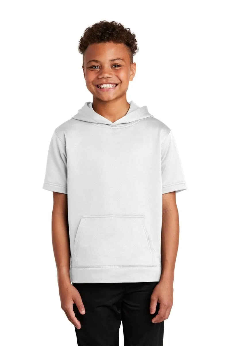 Sport-Tek YST251: Youth Sport-Wick Fleece Short Sleeve Hooded Pullover