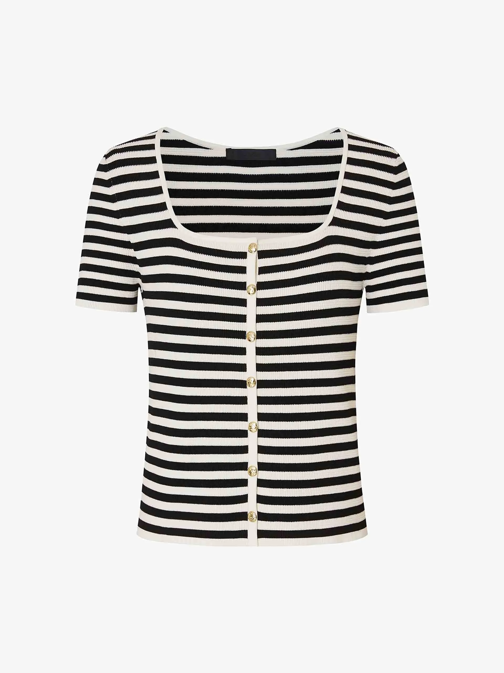 Square Collar Striped Top