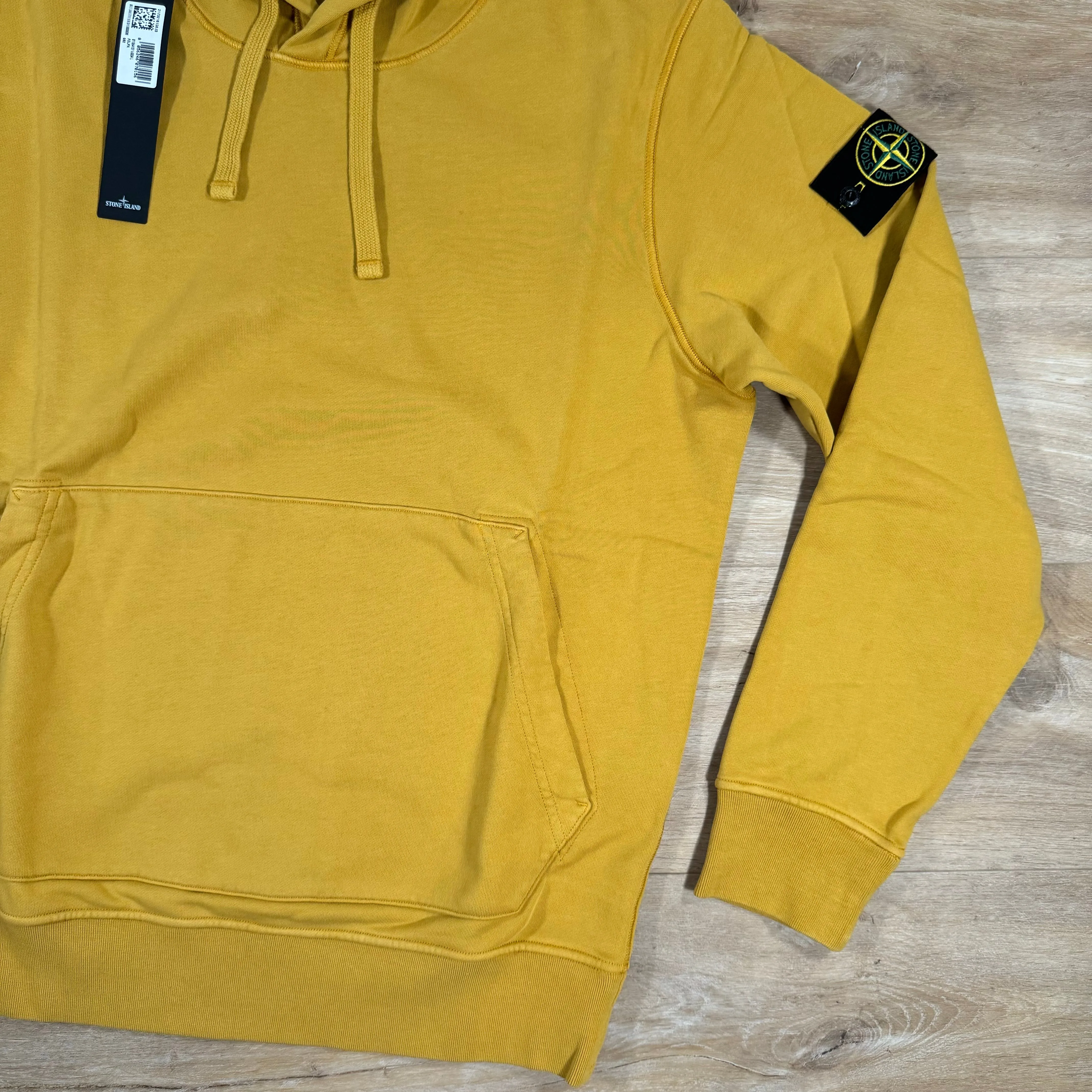 Stone Island Garment Dyed Pullover Hoodie in Mustard