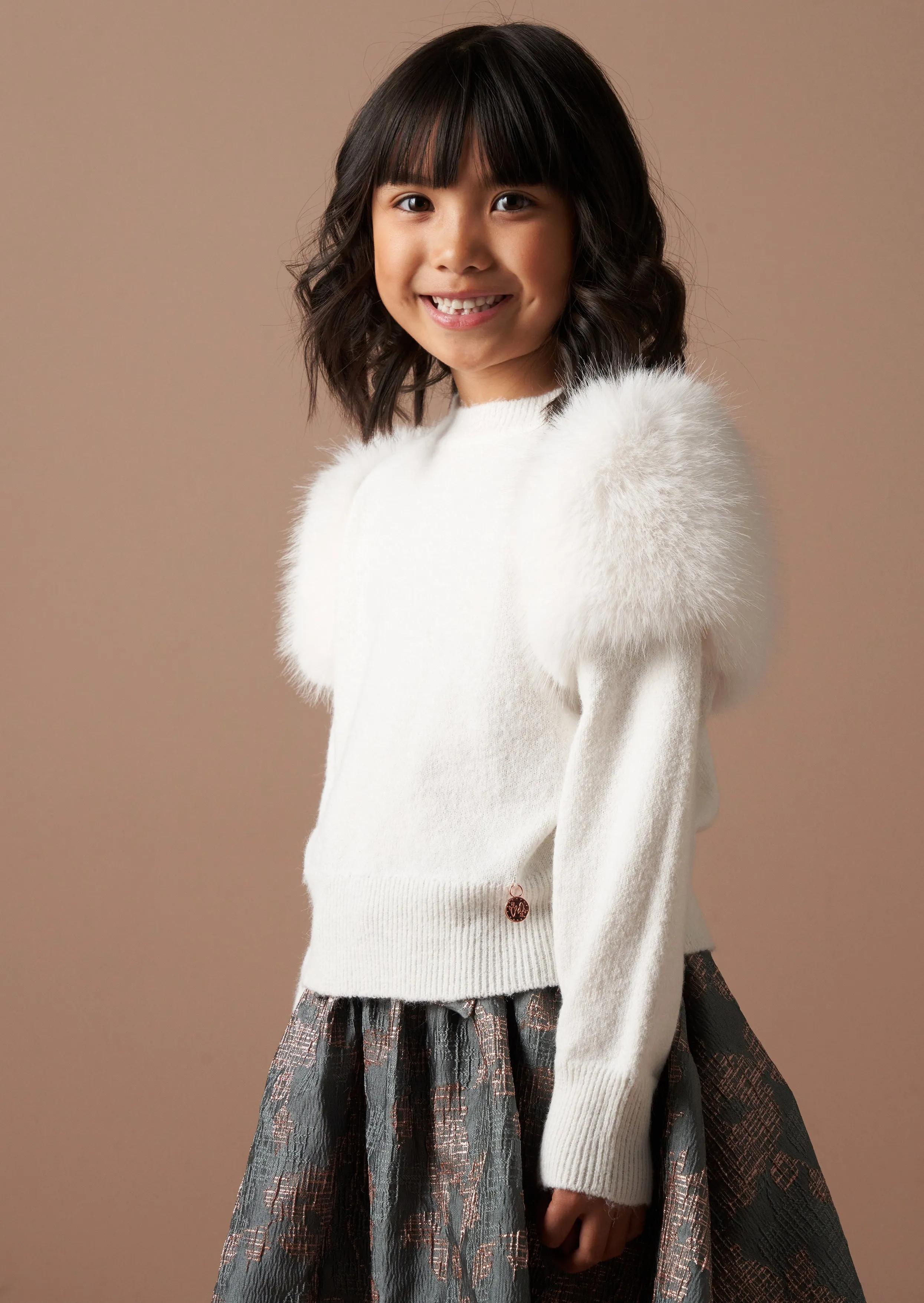 Suzanna Cream Fur Sleeve Jumper