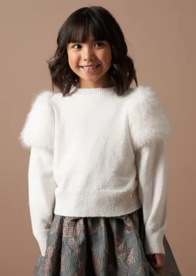 Suzanna Cream Fur Sleeve Jumper