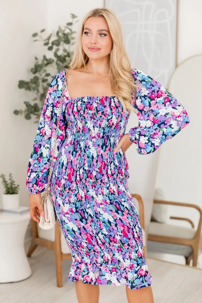 The Natalie Dress Floral Smocked Midi Dress FINAL SALE