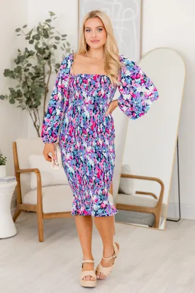 The Natalie Dress Floral Smocked Midi Dress FINAL SALE