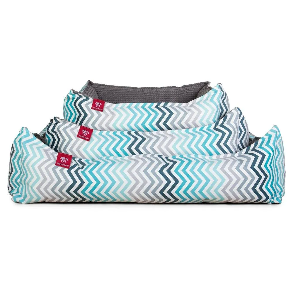 The Nest Orthopedic Memory Foam Dog Bed - Geo Print Chevron Teal