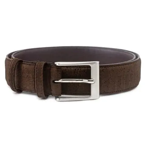 Three-Piece Construction Cork Vegan Belt | Brown