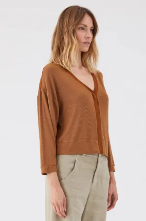 Transit Par Such Cardigan in Rust