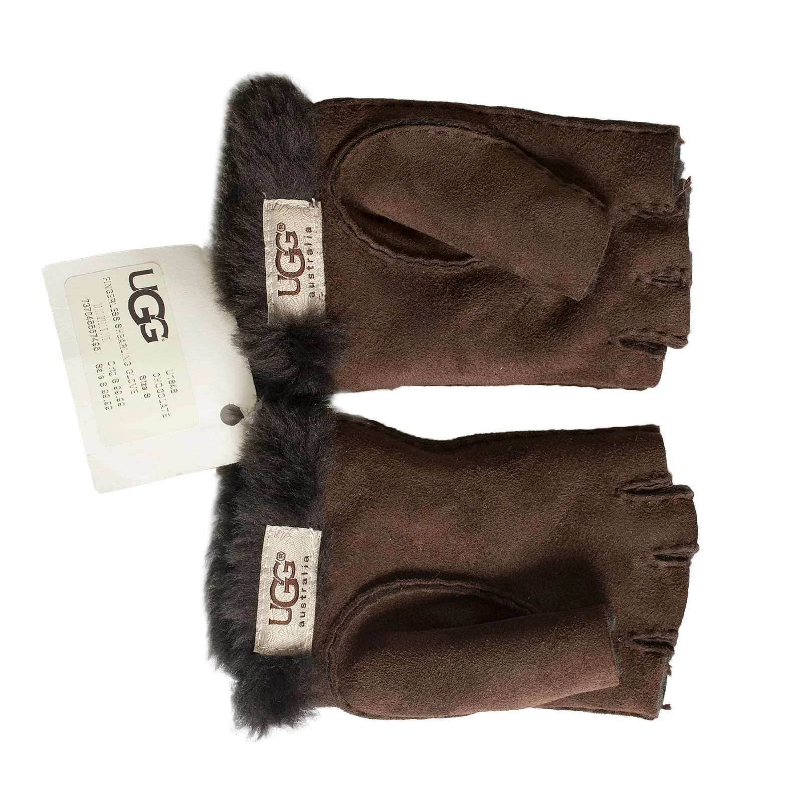 UGG Fingerless Shearling Chocolate Gloves - Women's