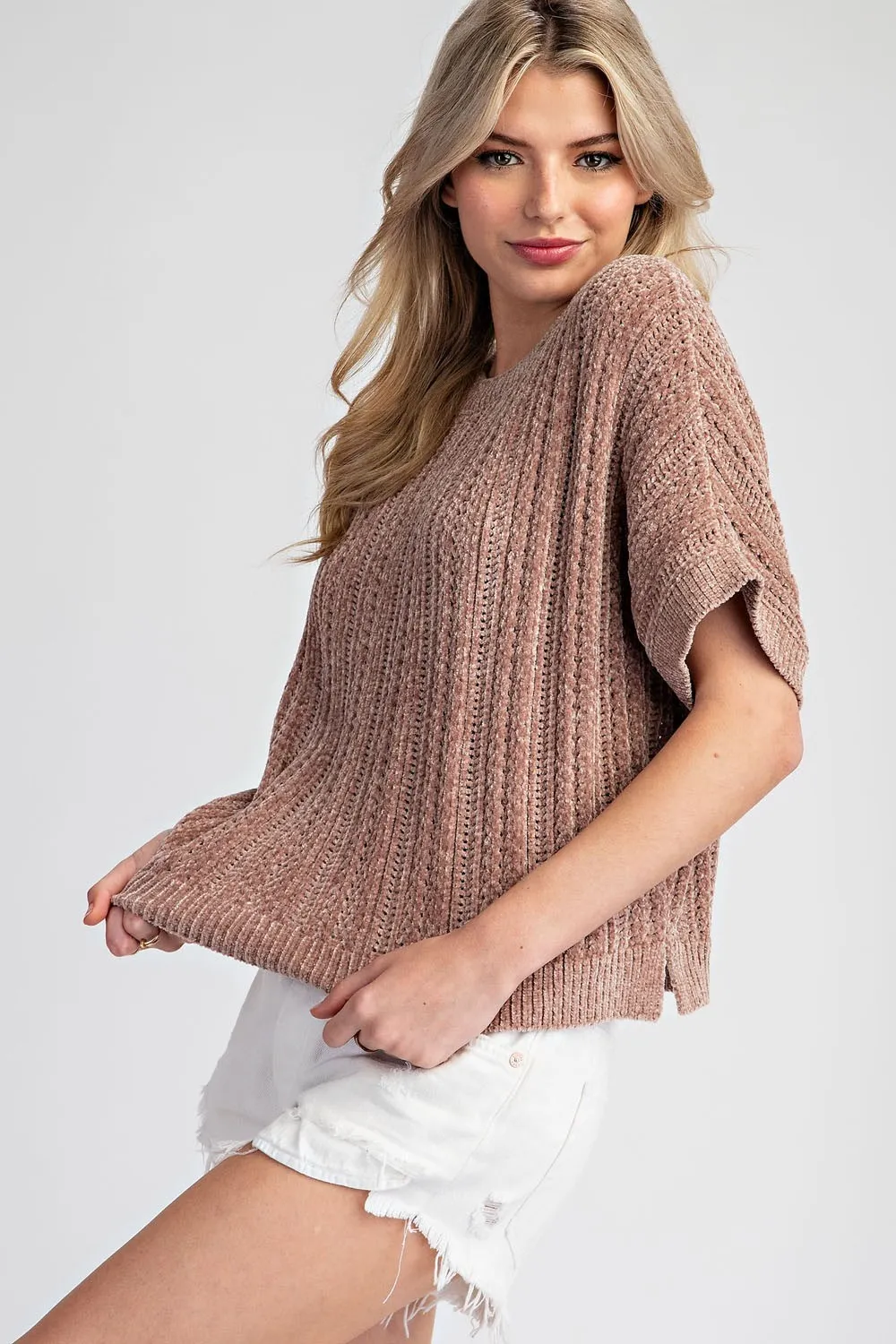 Ultra soft short sleeve sweater top