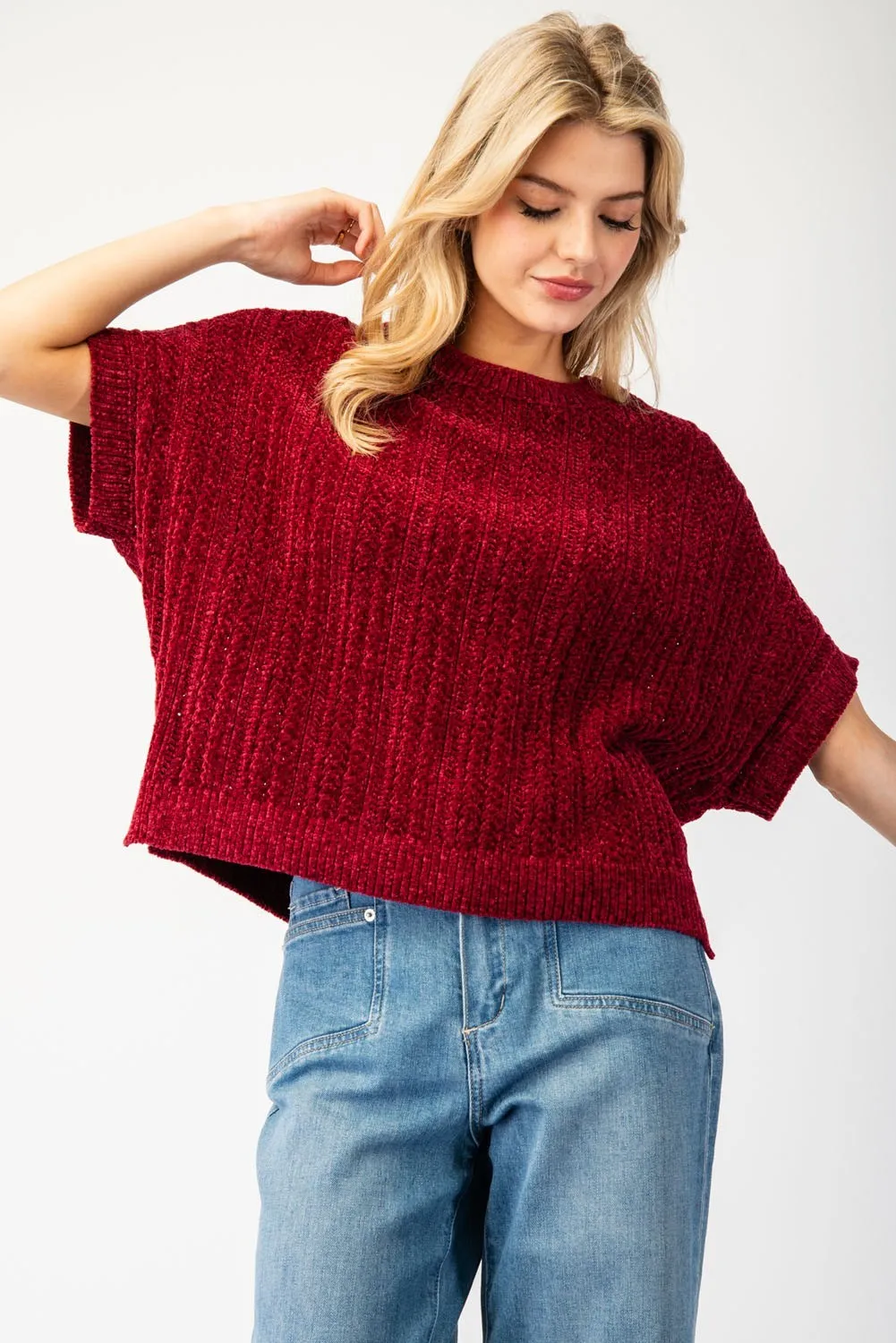 Ultra soft short sleeve sweater top