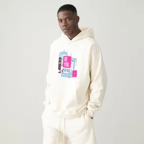 Unisex Embroidered Loose Fit Fleece-lined Hoodie - BE YOU