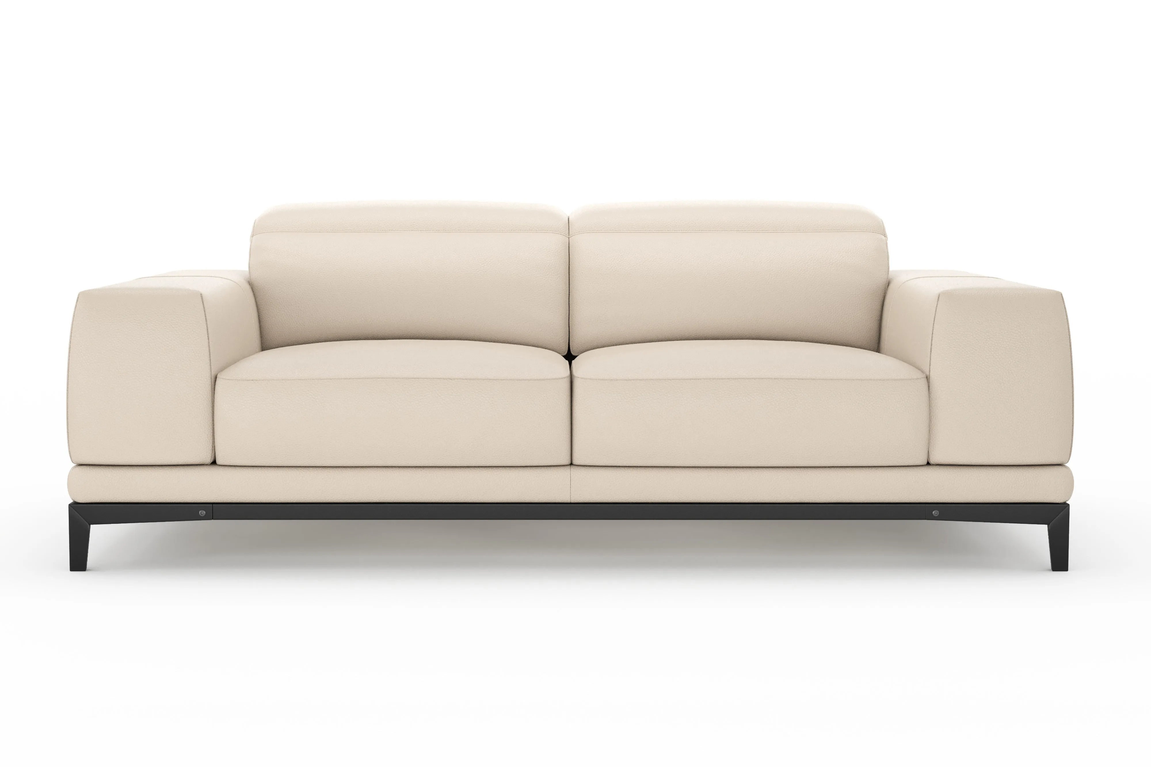 Valencia Valletta Top Grain Leather Loveseat Sofa, Beige