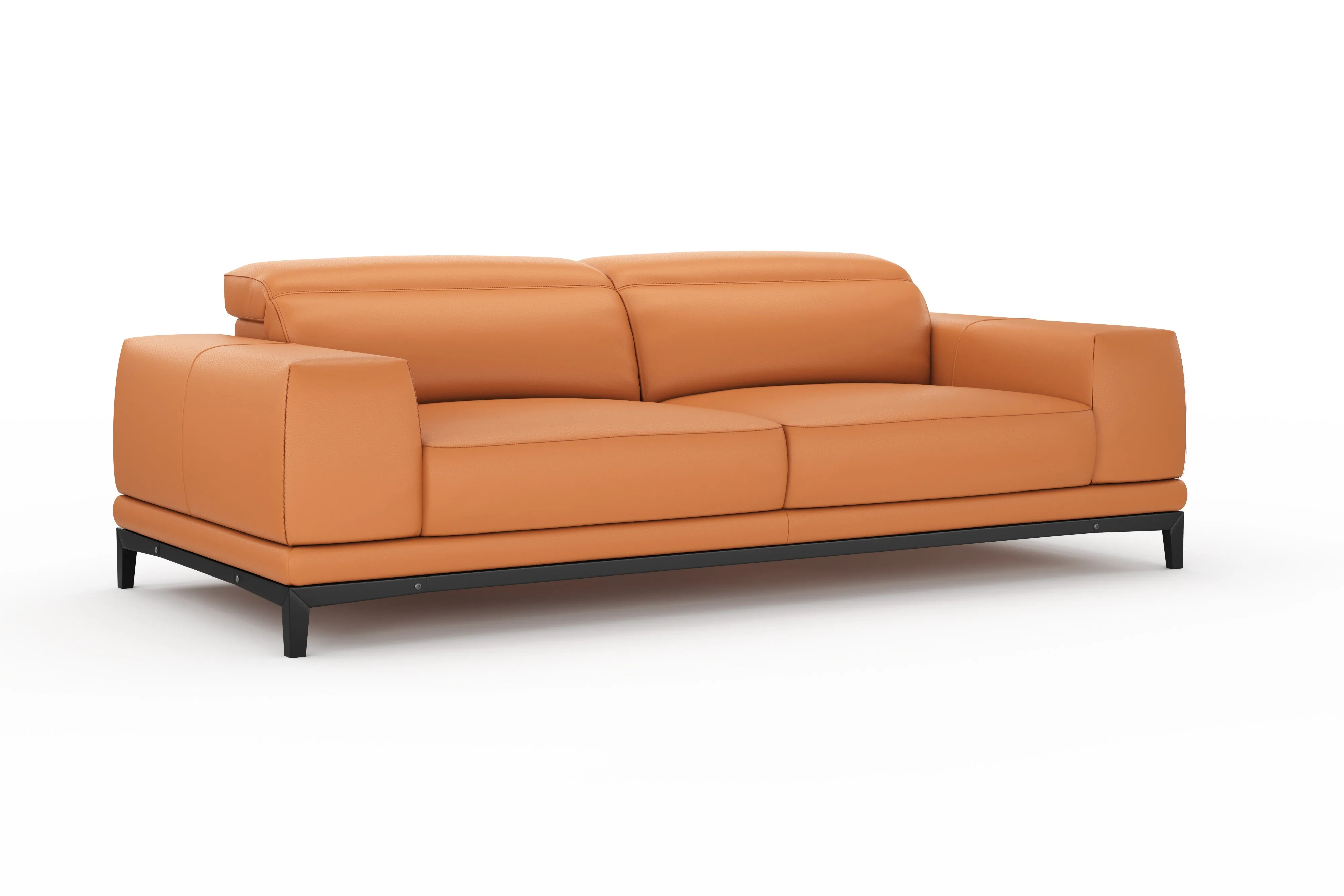 Valencia Valletta Top Grain Leather Wide Seats Sofa, Cognac