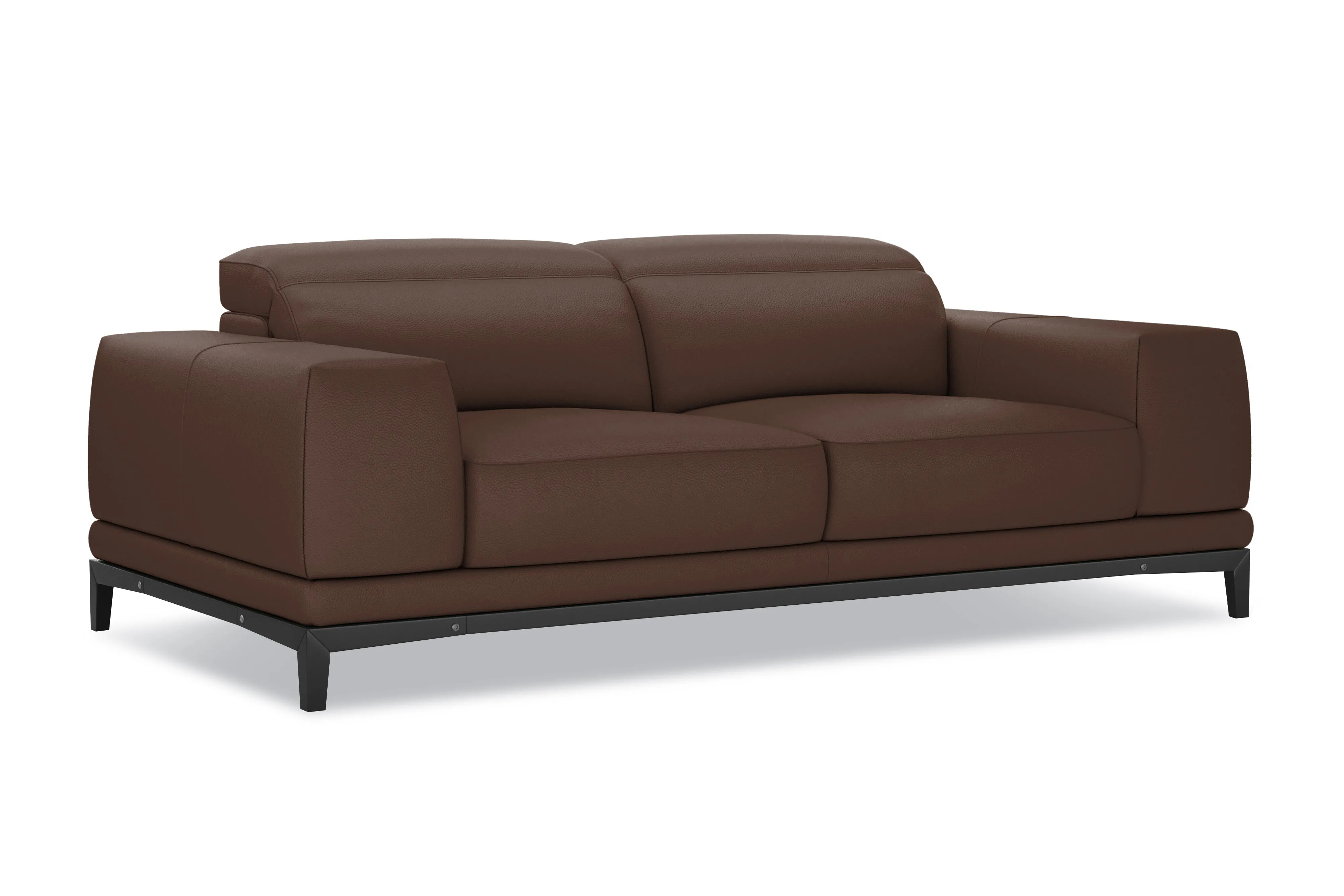 Valencia Valletta Top Grain Leather Wide Seats Sofa, Dark Brown