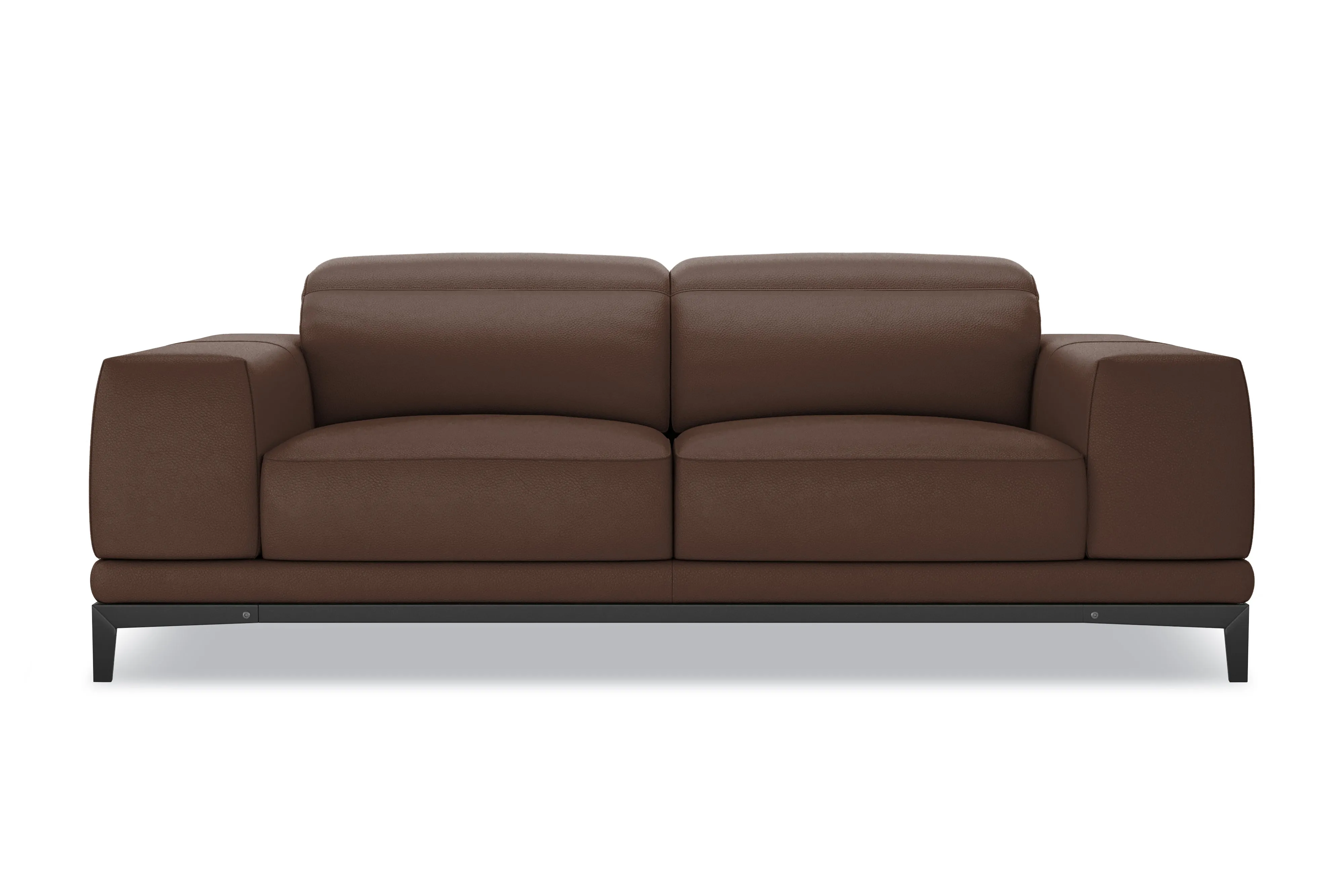 Valencia Valletta Top Grain Leather Wide Seats Sofa, Dark Brown