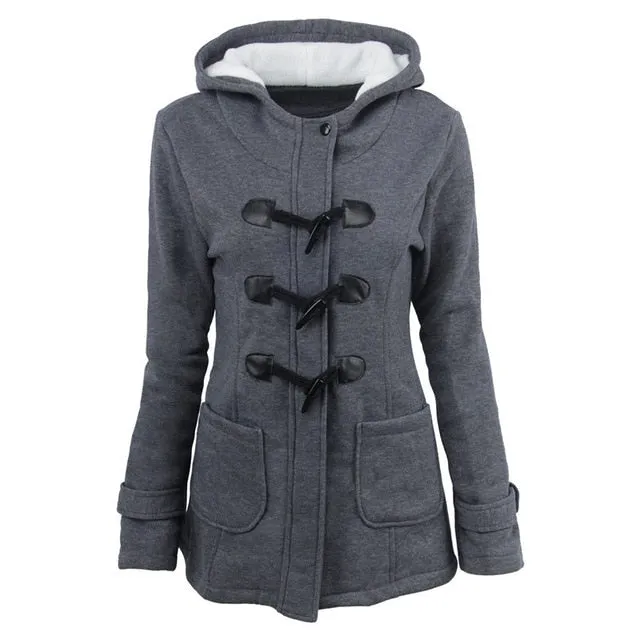 VenusFox Basic Hooded Zipper Causal Jacket