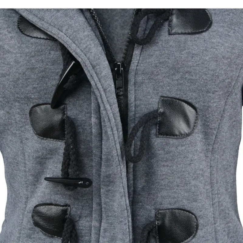 VenusFox Basic Hooded Zipper Causal Jacket