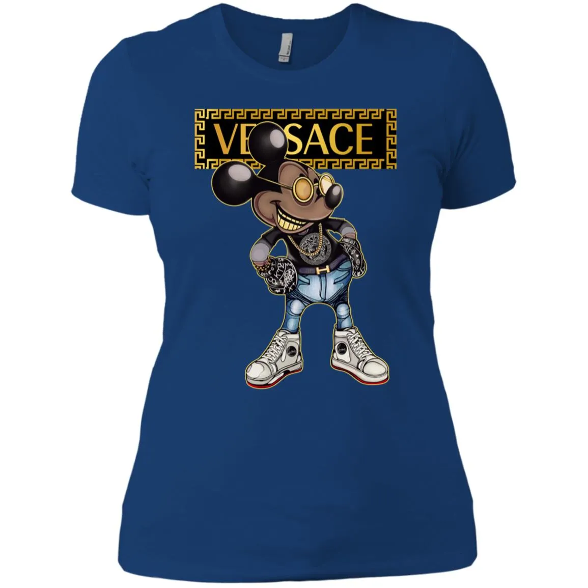 Versace Mickey Mouse Cartoon T-shirt Women Cotton T-Shirt