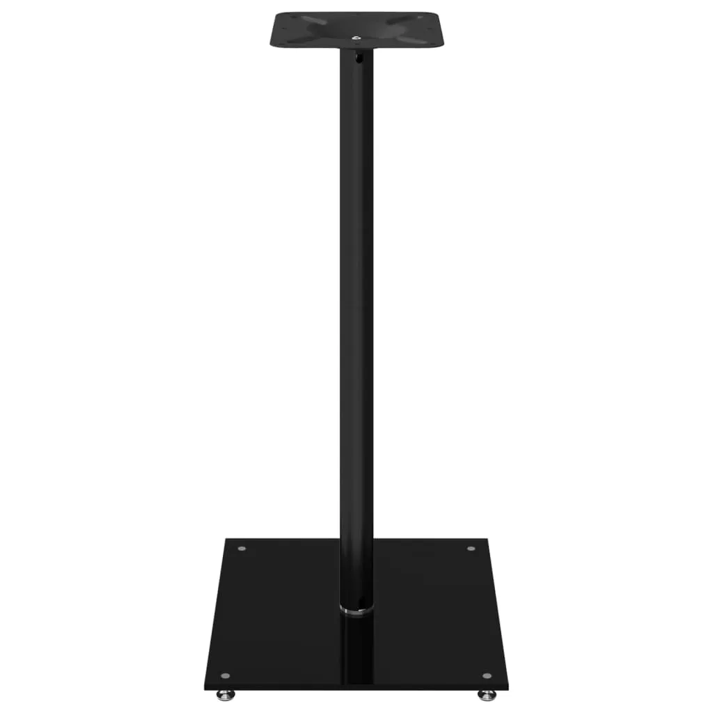 vidaXL Speaker Stands 2 pcs Black Tempered Glass 1 Pillar Design