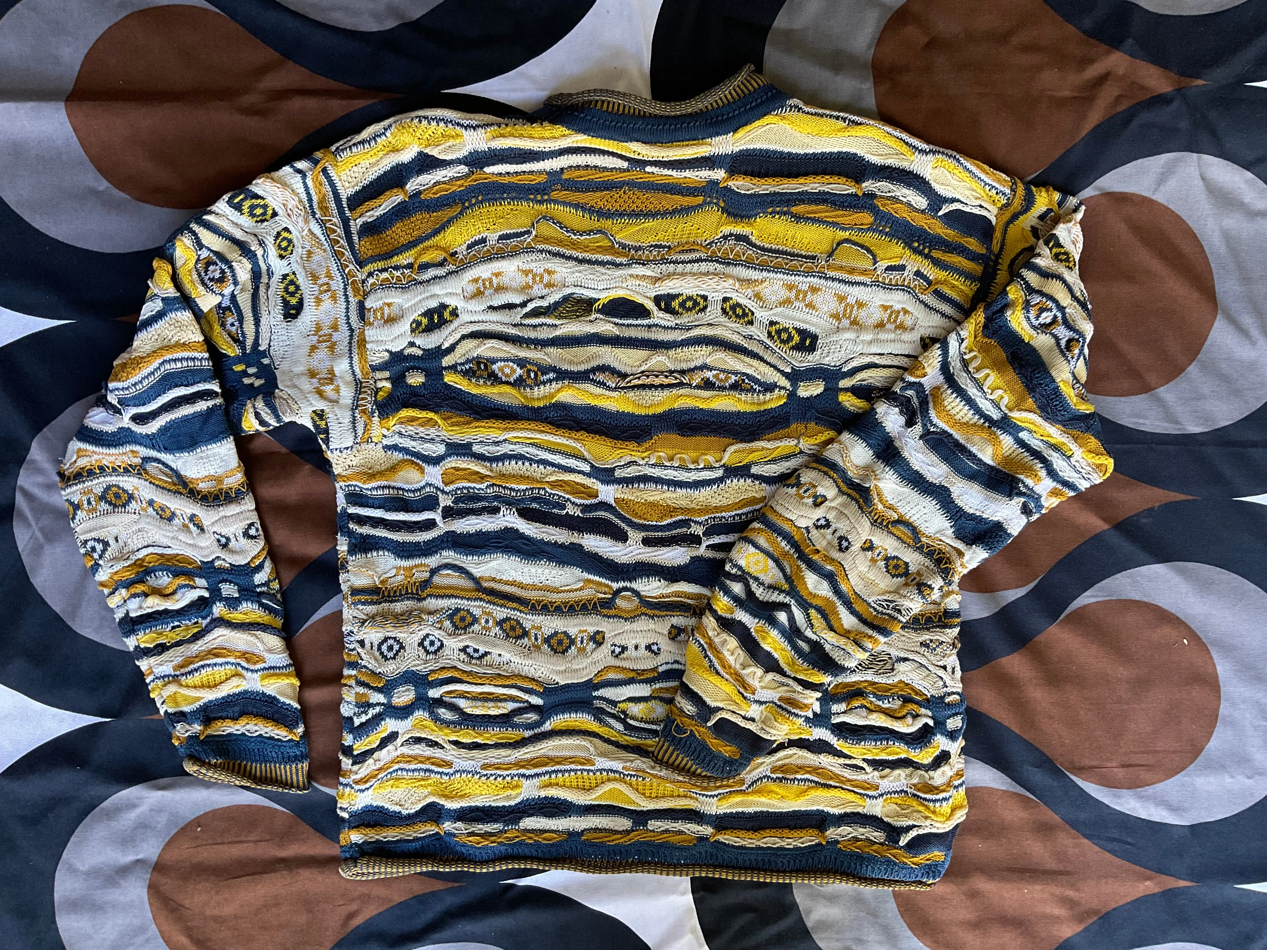 Vintage COOGI 3D knitted cotton crew neck jumper, Made in Australia, Small