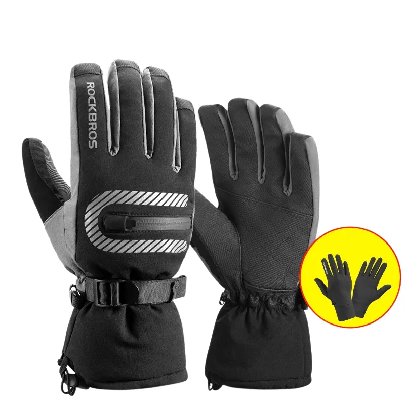 Waterproof Fleece Thermal Motorcycle Ski Gloves