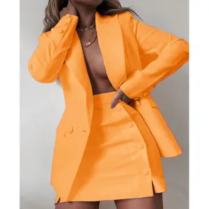 Wenkouban 2023 New Fashion 2 Piece Set Women Streetwear Candy Colour Basic Blazer Sets Coat   Shorts Slim Suit Jacket