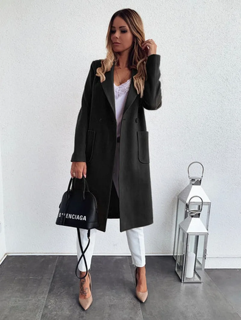 Wenkouban Warm Fashion Loose Casual Long Coat Women Autumn Winter New Thin Jacket Coats Tops Loose Plus Size Oversized Coat Outwears 12644