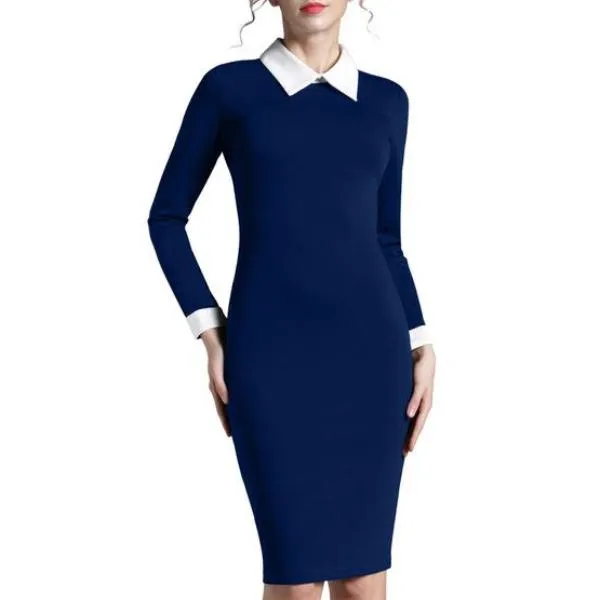 Women Vintage Bodycon Midi Dress