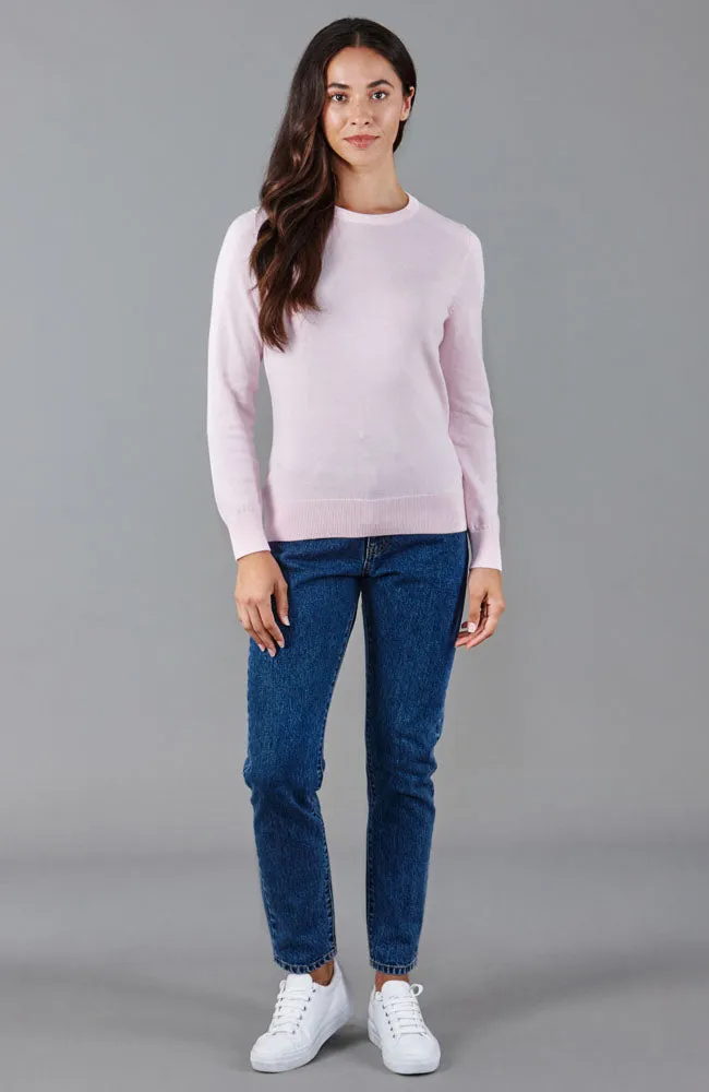 Womens 100% Cotton Crew Neck Jumper