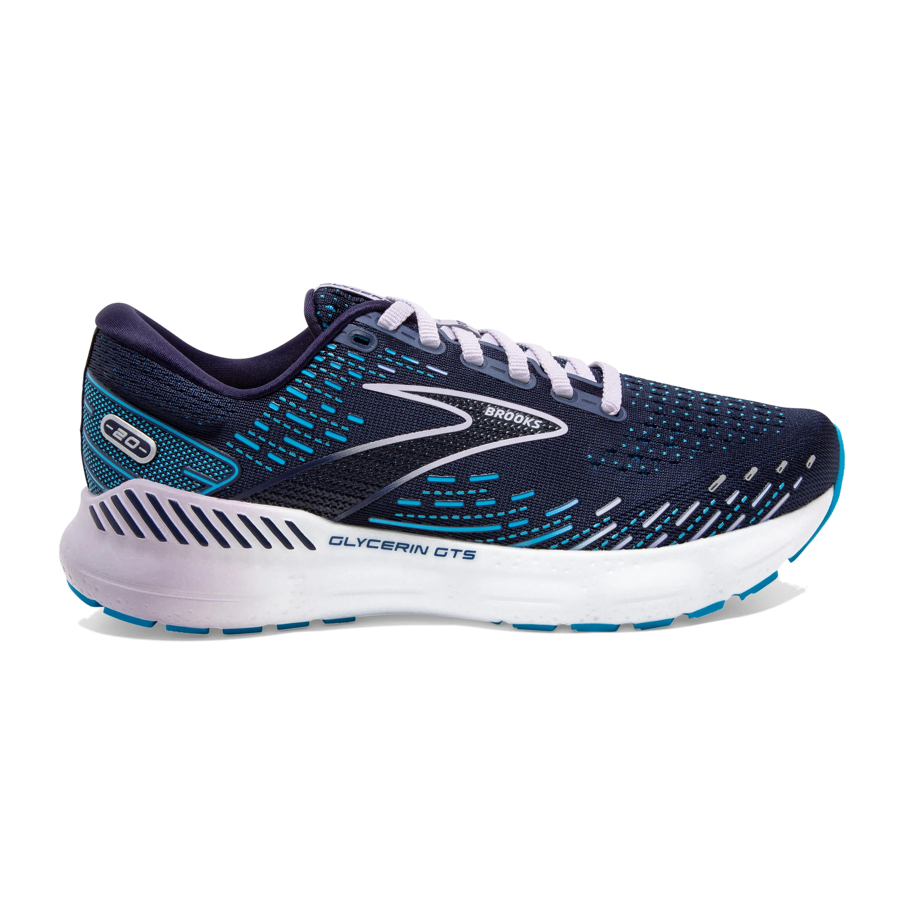 Women's Brooks Glycerin GTS 20 Color: Peacoat/Ocean/Lilac (WIDE WIDTH)