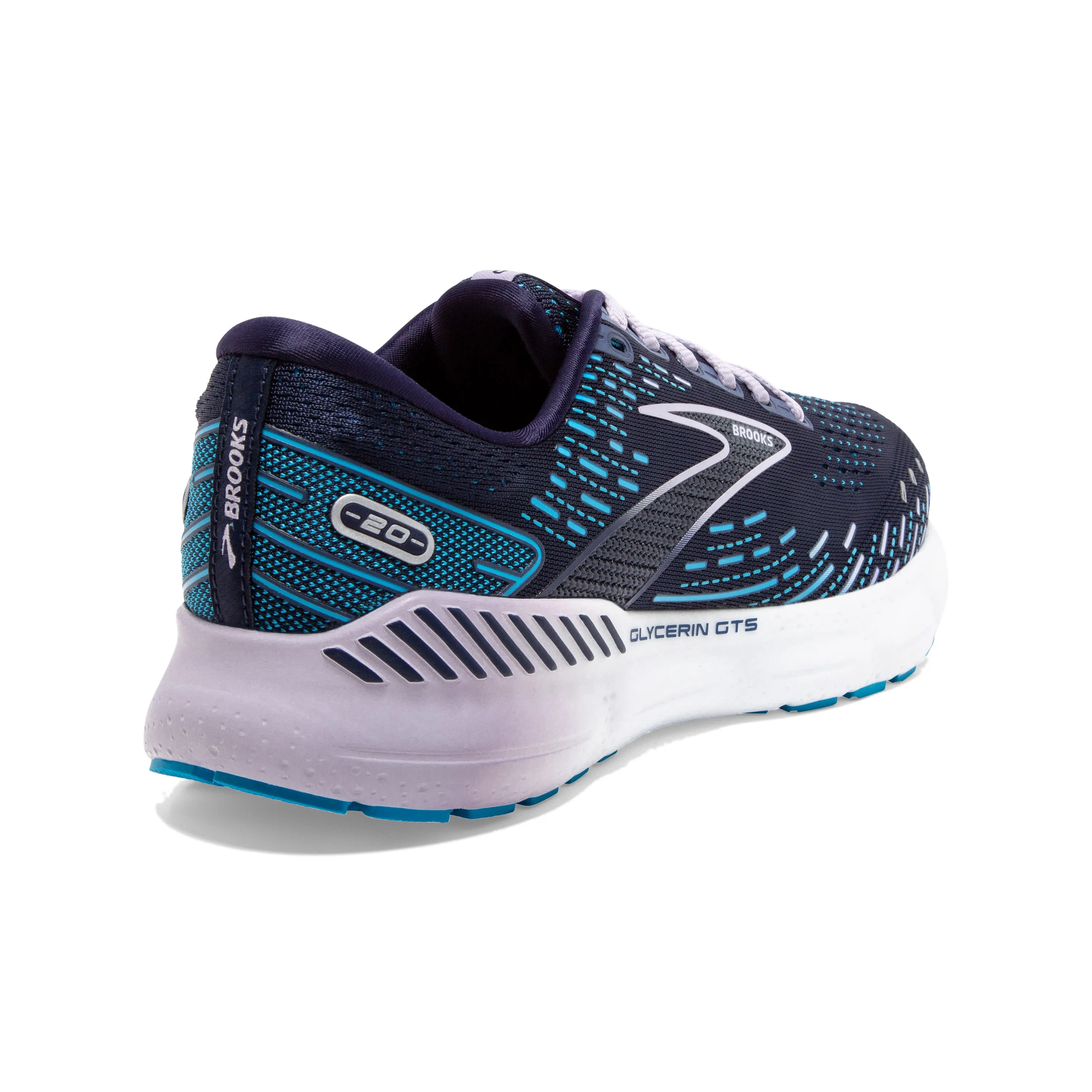 Women's Brooks Glycerin GTS 20 Color: Peacoat/Ocean/Lilac (WIDE WIDTH)