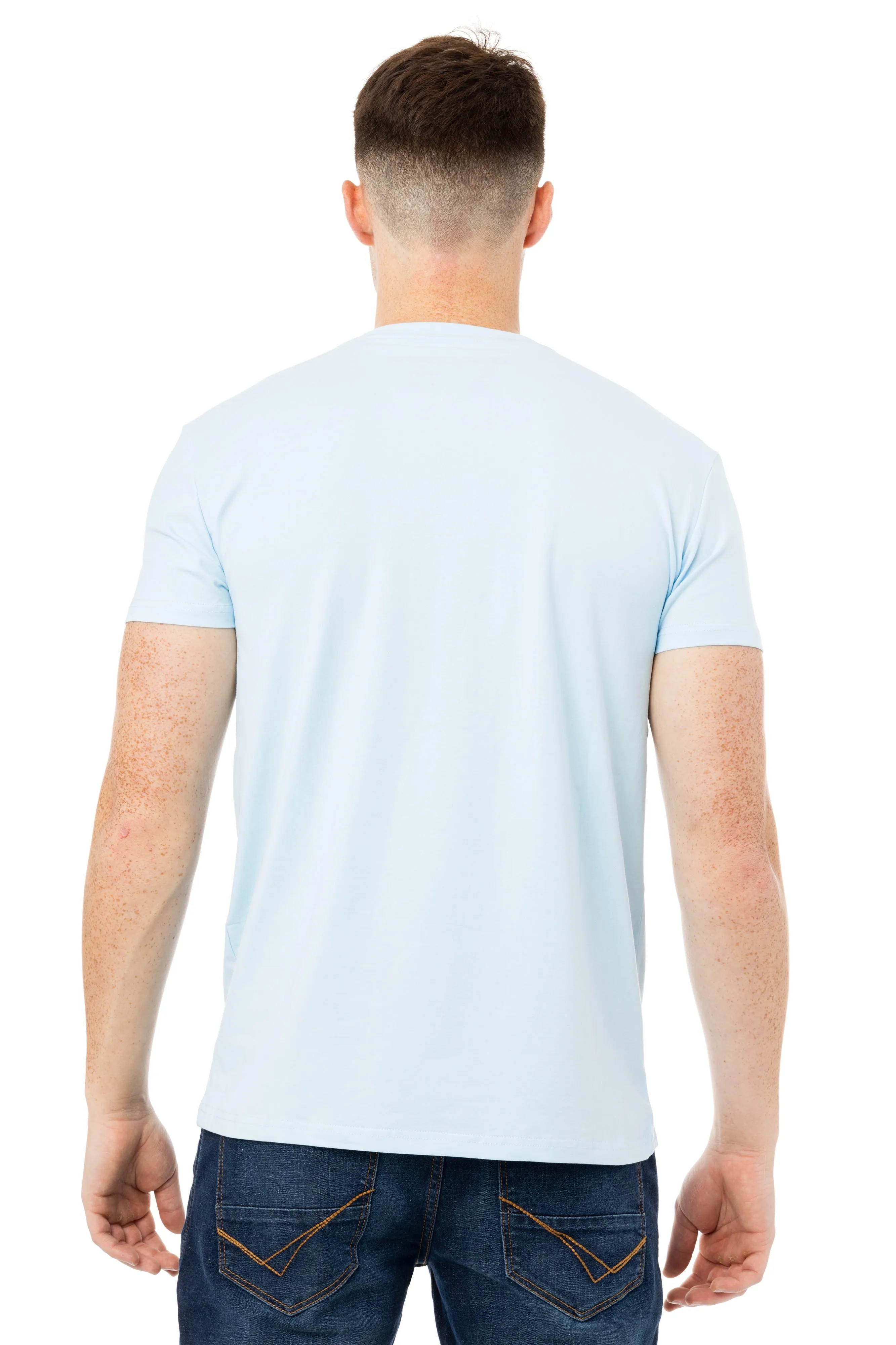 X RAY Men's Basic V-Notch Neck Short Sleeve Split Neck T-Shirtt