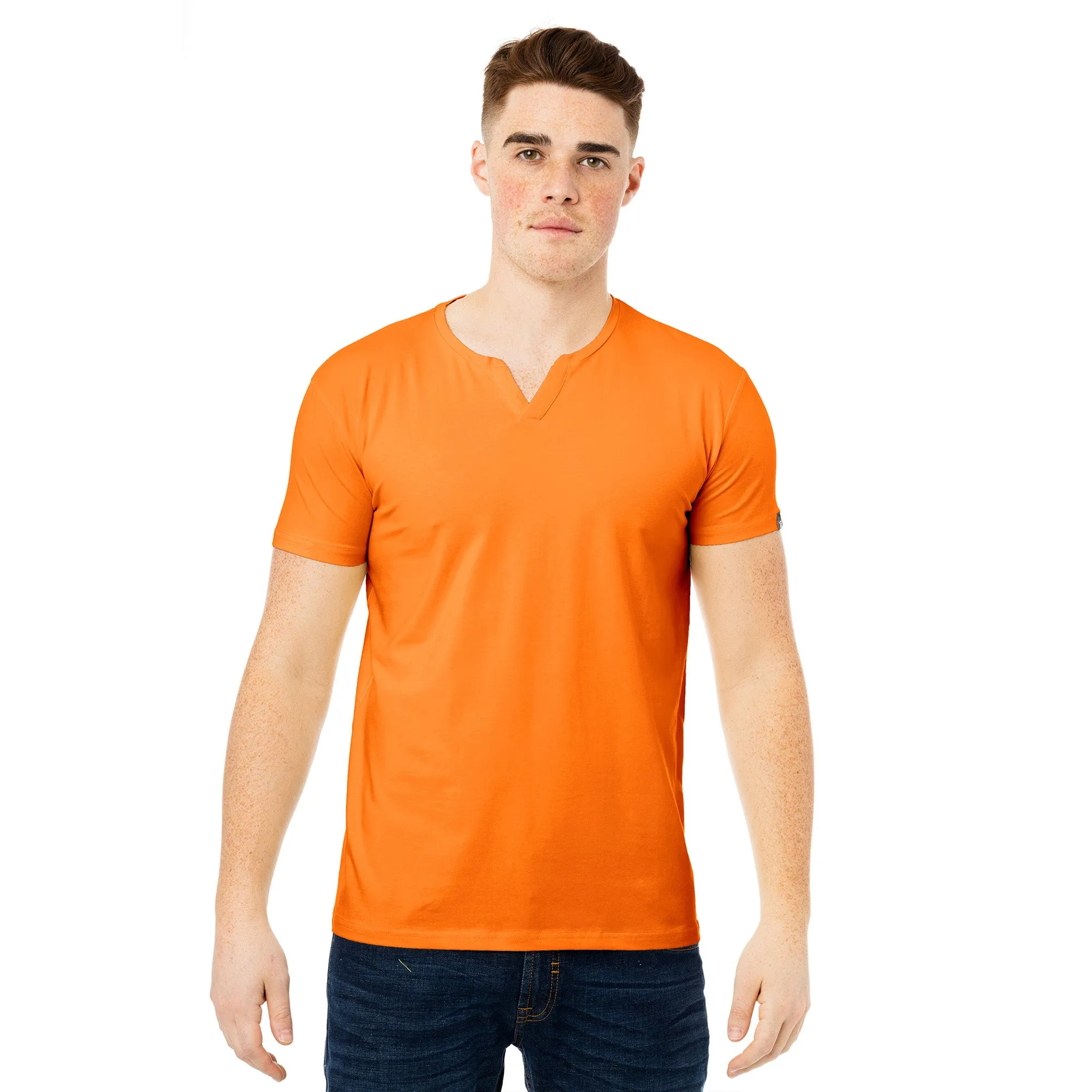 X RAY Men's Basic V-Notch Neck Short Sleeve Split Neck T-Shirtt